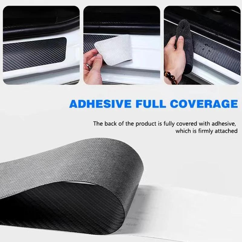 Наклейка на порог автомобиля из углеродного волокна, водонепроницаемая защитная полоса для Mitsubishi Eclipse Lancer Outlander Pajero ASX Colt I200