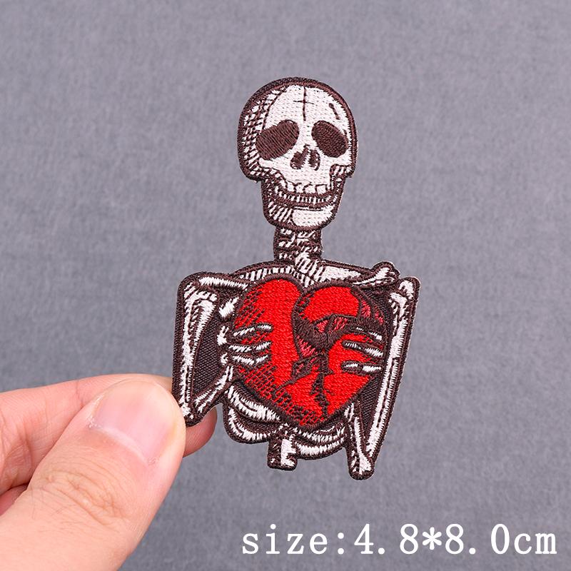 Нашивки с вышивкой в виде черепа в стиле панк на одежде, хип-хоп, сексуальные, термоклеящиеся, нашивки с надписью «Любовь» для декора одежды