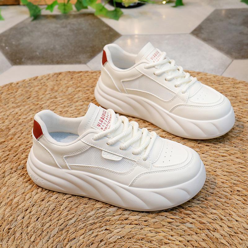 Женские летние повседневные кроссовки на платформе, противоскользящие массивные спортивные кроссовки на шнуровке для ходьбы, теннисные туфли для бега, модные сетчатые дышащие кроссовки для женщин