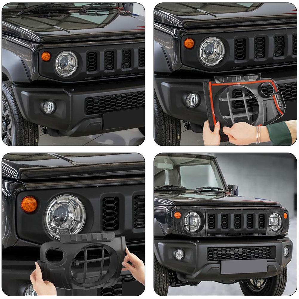2 шт., аксессуары для передней фары автомобиля SUZUKI Jimny JB64 JB74W 2019-2024, модифицированная защитная крышка фары