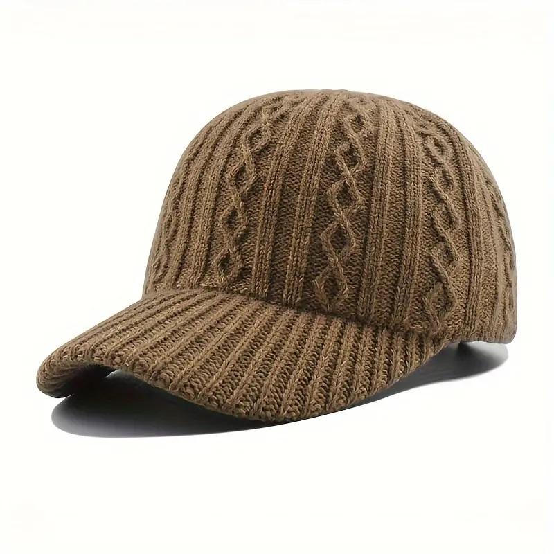 Trendy Knitted Baseball Cap For Men And Women - Autumn/Winter Trendy Fashionable Peaked Hat, Multi Use All Purpose And Warm