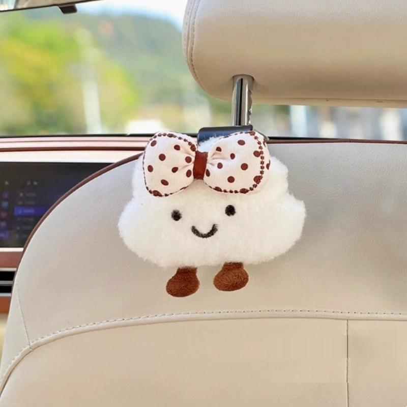 2pcs Cute Cloud Car Seat Back Hook Storage Headrest Organizer Food Bag Handbag Decoration Clothes Hanger