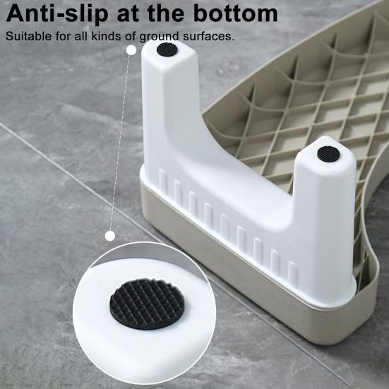 Foot Stool Wide Base Anti-Slip Texture Ergonomic Design Toilet Foot Rest Waterproof Versatile Bath Stool for Toilet Pregnancy Elderly