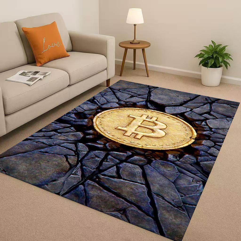 Новый Роскошный BTC Bitcoin Печатная Плата Искусство Мультяшный Ковер для Гостиной Нескользящий Ковер для Спальни Игровой Комнаты Дивана, Домашний Декор Прикроватный Коврик