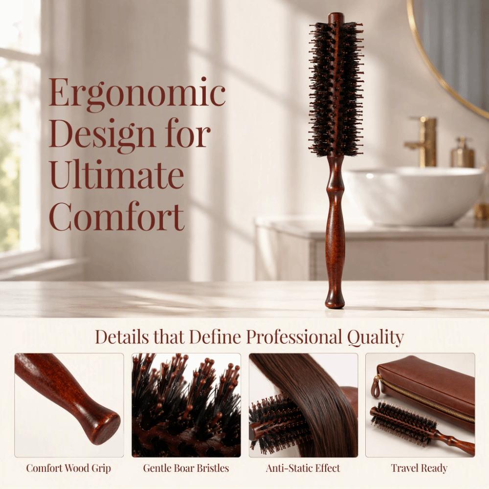 Anti-Static Styling Roller Brush Portable Design Volumizing Brush Round Hair Brush For Thin Hair