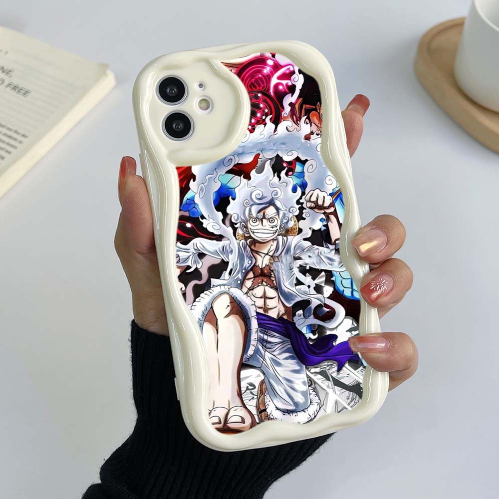 Чехлы для телефонов iPhone 11, 12, 13, 14, 15 Pro Max 7 Plus Infinix Hot 40 Realme C55 C35 OPPO A96 A16 A52 ONE PIECE Gear 5, эксклюзивный мягкий чехол с кремовым узором