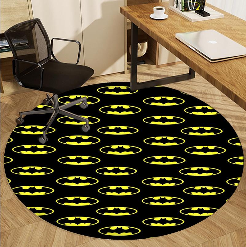 Superheroes Pattern Round Rug, Indoor/Outdoor Mat, for Picnic, Gameroom, Bedroom, Office, Living Room, Home Decor Carpet, Birthday Gift