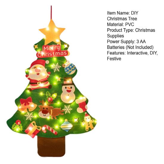 Рождественская елка из фетра своими руками для малышей Большая светящаяся рождественская елка со звездой Санты