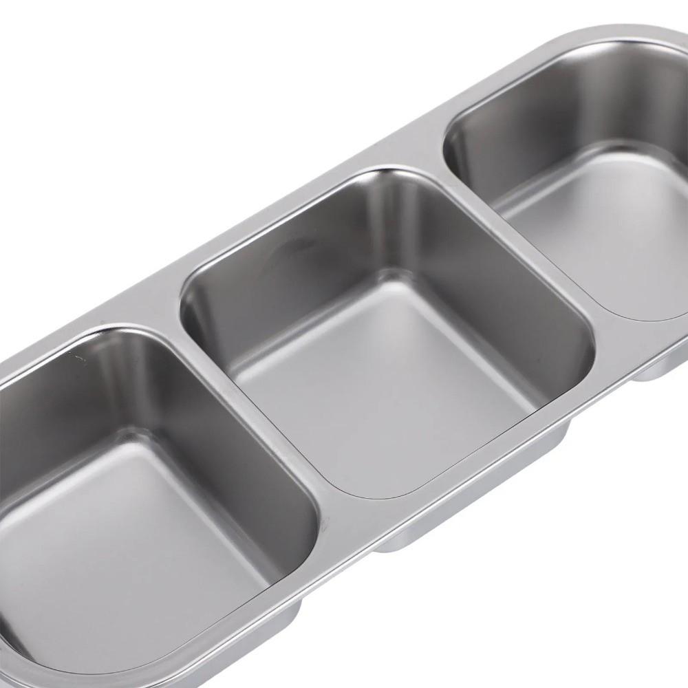 Reusable Food Storage Container Leakproof Seasoning Tray Stainless Steel Lunch Box Office