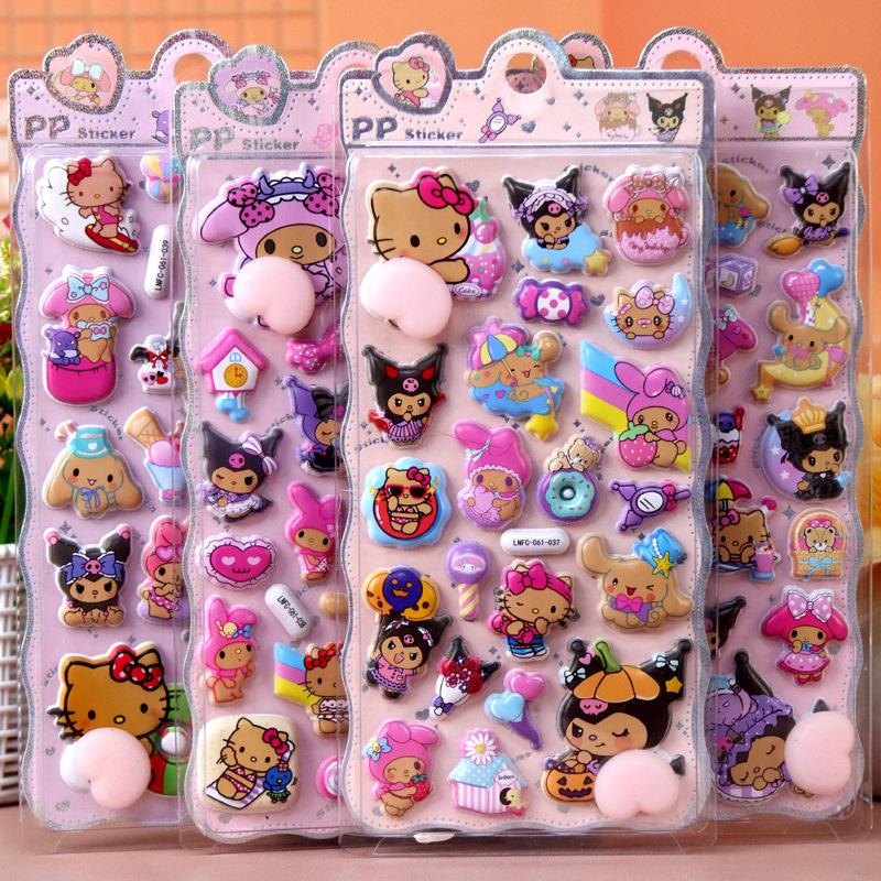 1Pcs Kawaii Sanrio Hello Kitty Soft Puffy Butt 3D Stickers DIY Laptop Scrapbook Phone Case Decor Decals Decompression Gifts
