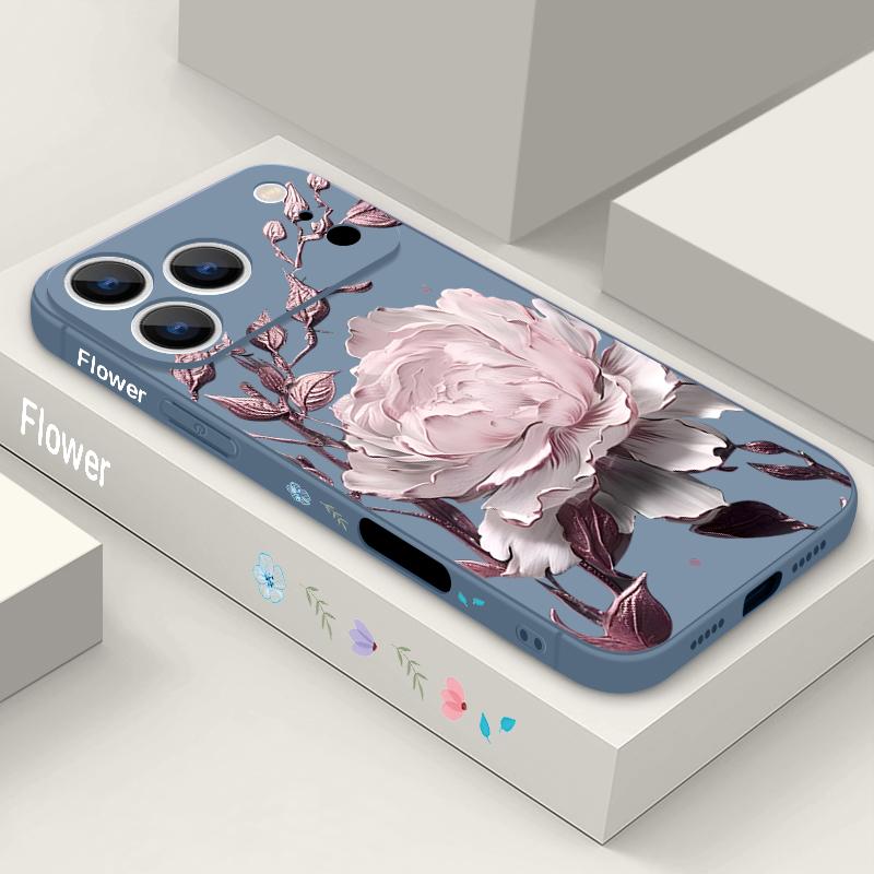 Чехол-шнурок с узором из разноцветных цветов для iPhone 17 Pro Max Funda iPhone 16 15 14 13 Pro Max 11 16E 17E Мягкий силиконовый чехол