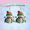 Christmas Themed Snowman Pattern Women Acrylic Earrings For Winter Holiday And