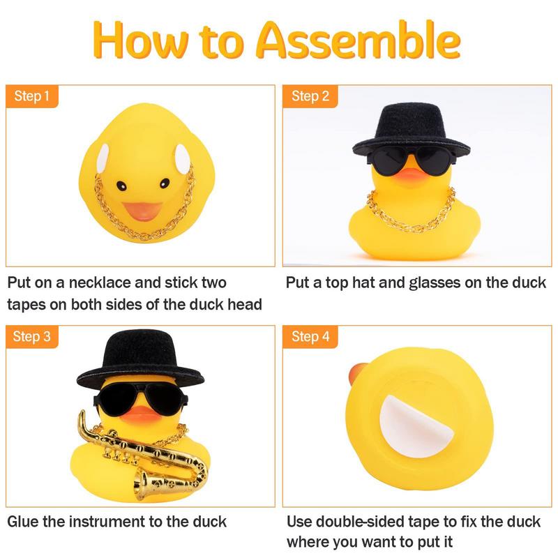 Car Rubber Duck Dashboard Decoration With Squeak Yellow Duck Car Musical Duck Dashboard Ornament Car Accessories