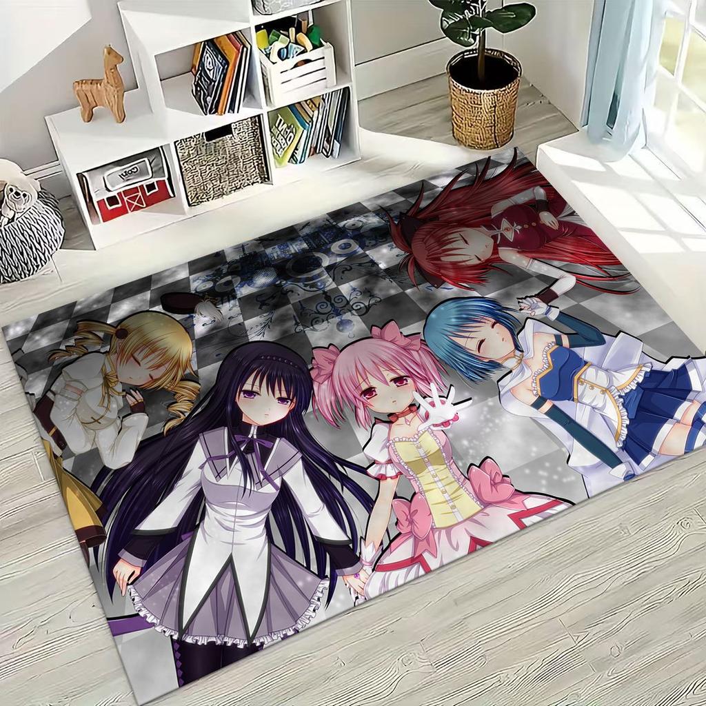 Мультяшный ковер Puella Magi Madoka Magica для девочки, аниме, для спальни, гостиной, дивана, домашний коврик, декор, большой детский нескользящий коврик для пола