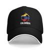 Vintage Colombia Flag Golf Cap Unisex Headwear  Outdoor Travel Adjustable Fit Sun Caps