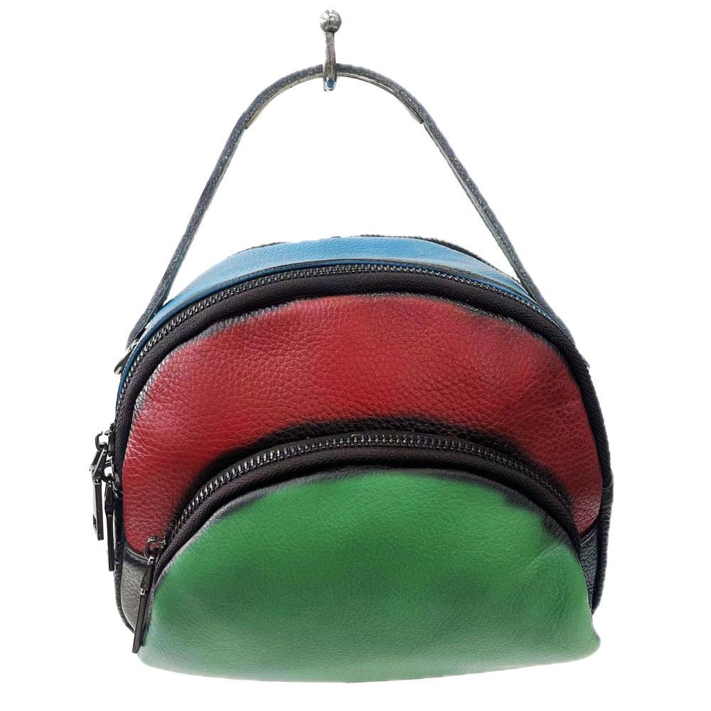 Женская сумка из натуральной кожи, цветная, сшитая из коровьей кожи, портативная, сумка-мессенджер, ретро, женская сумка