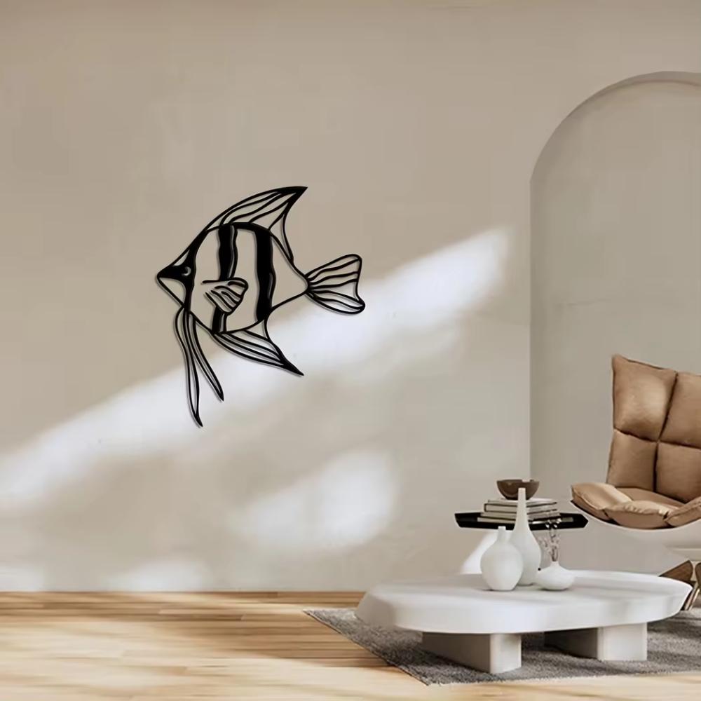 Metal Fish Wall Art, School Of Fish Wall Decor, Nautical Large Metal Wall Ornament, Unique Interior Home Decor, Above Bed Art