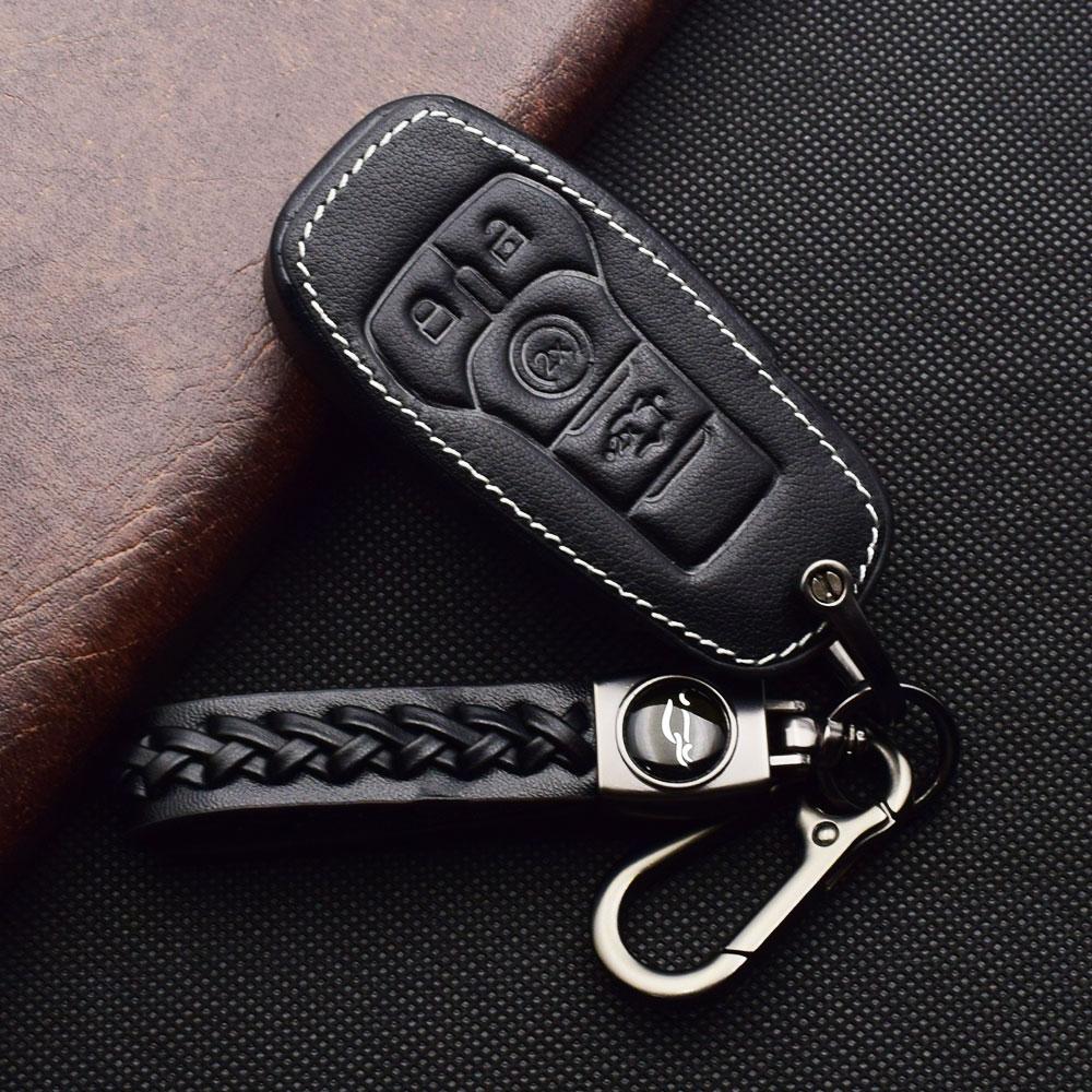 Кожаный чехол-сумка для ключа автомобиля, защитный чехол, аксессуары для Ford F150 F-250 F350 F-450 F-550 Explorer Fusion Mustang Edge