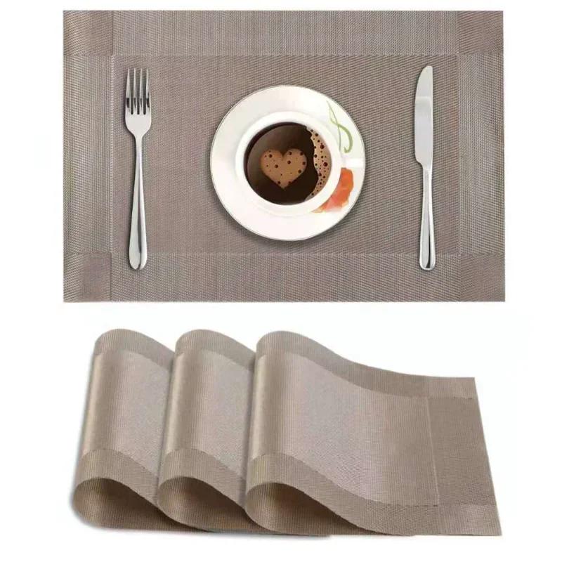 Dining Table Mat, Non - Slip Placemat Set, Kitchen Accessories, Cup Coaster, Wine Pad, Set of 2 / 1pc PVC Washable Placemats