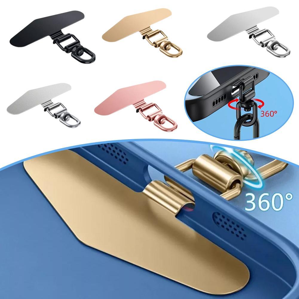 1 шт. Модернизированный поворотный на 360 градусов держатель для телефона из нержавеющей стали металлическая накладка прокладка для шнурка для мобильного телефона предохранительный соединительный элемент новый