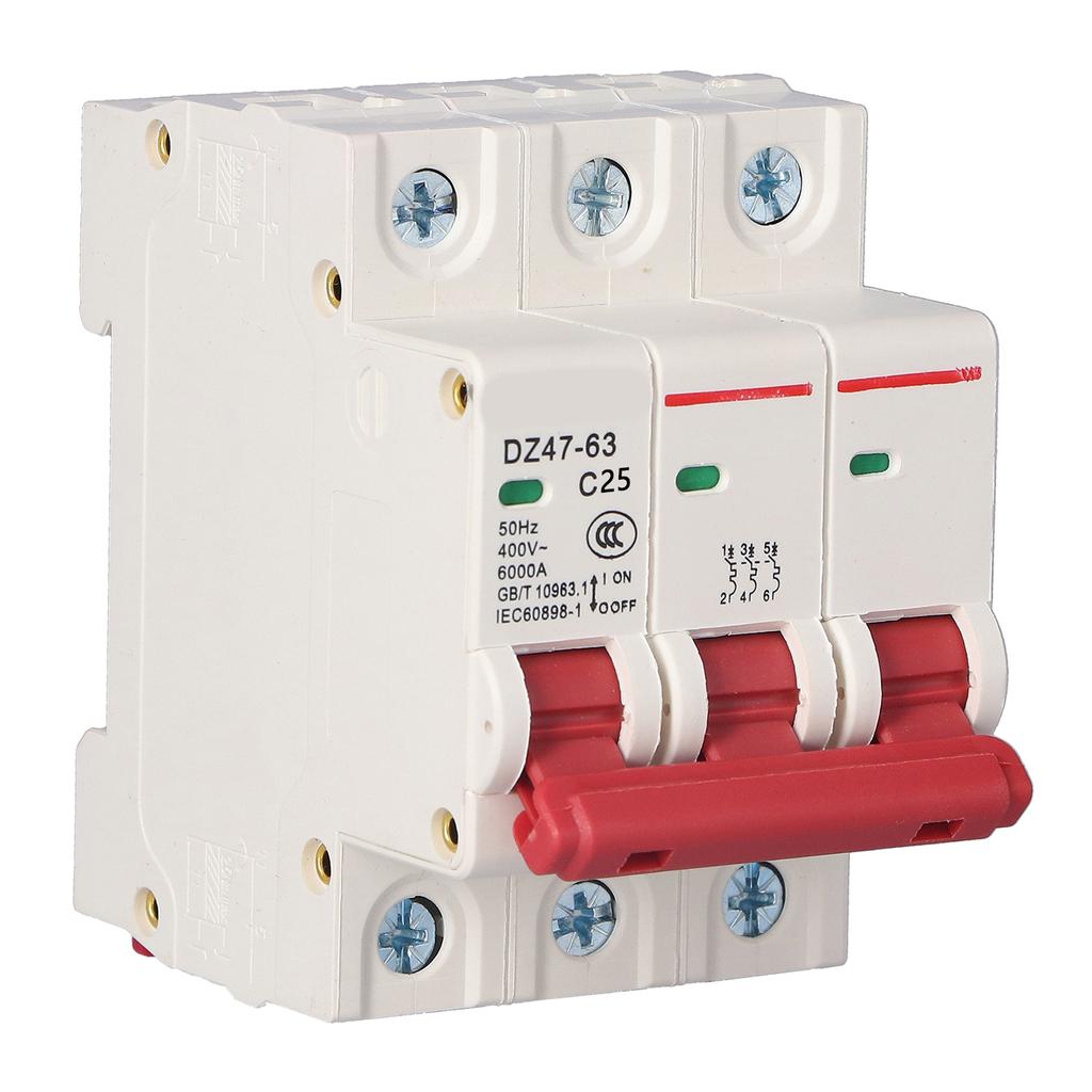 Миниатюрный автоматический выключатель с креплением на DIN-рейку для ПК, бытовой воздушный выключатель переменного тока 400 В 3P DZ47?6363А