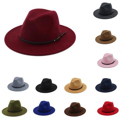 Женская шерстяная шляпа Outback, панамская шляпа, широкая женская шляпа Fedora с пряжкой на ремне