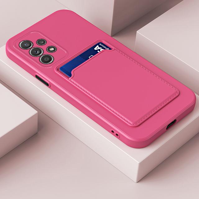 Чехол-держатель для карт из жидкого силикона для Samsung Galaxy A54 A53 A34 A14 A73 A33 A23 A13 A72 A52 A32 A22 A12 A91 A71, противоударный чехол