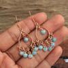 Серьги-подвески Ларимар с покрытием из розового золота, женские украшения ручной работы из стерлингового серебра 925 пробы