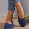 Large Size Flying Knitting Single Shoes Women 2024 Spring and Autumn New Round Head Low Heel Lazy Casual Mother Shoes