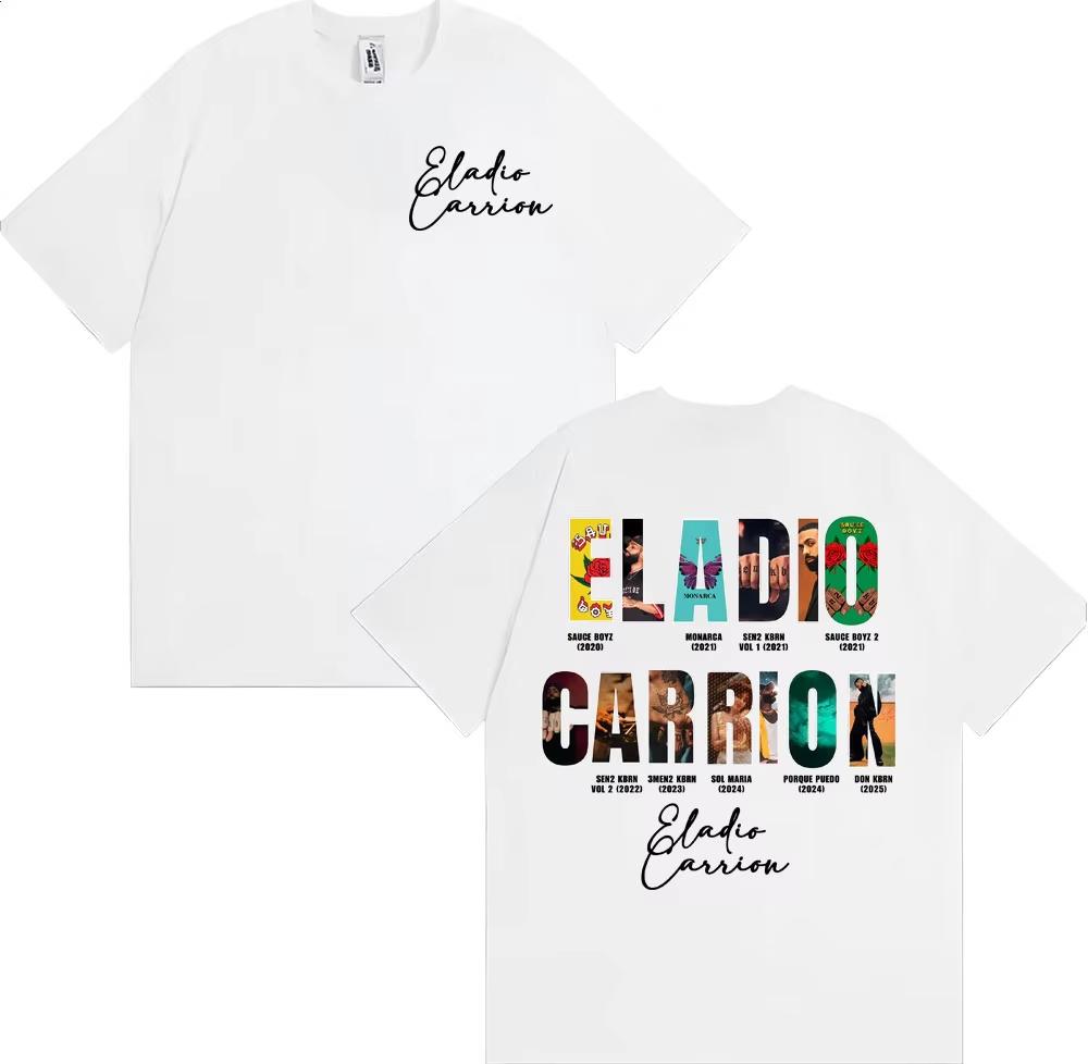 Rapper Eladio Carrion Album Cover 2026 Tour T Shirt Men Women Vintage 90s Hip Hop Street Tshirts Casual Tshirt