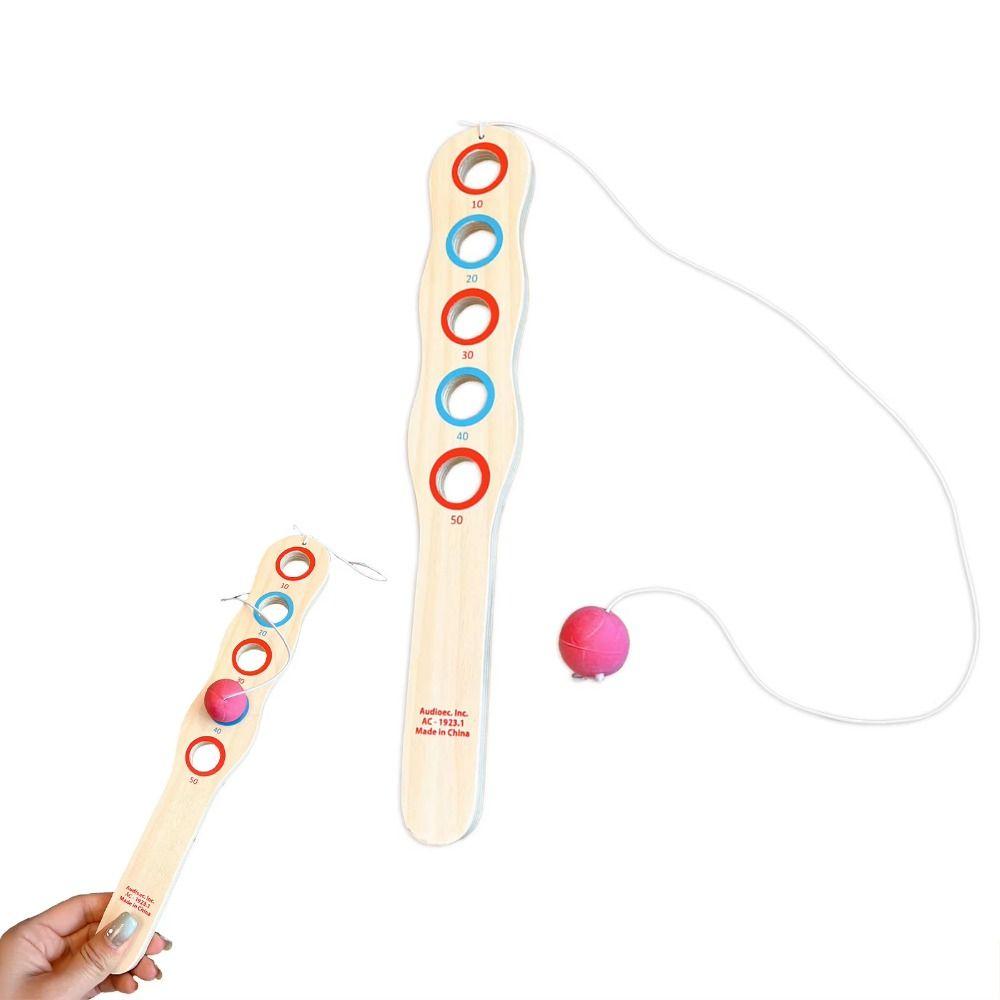 Elastic String Wooden Paddle Ball Game Wooden Paddles with Ball Hand Eye Coordination