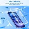 Чехол-бампер 360° для iPhone 16 15 14 mini 11 Pro Xs Max SE 2 3 7 8 plus, Прозрачный жесткий ПК, Мягкий силиконовый корпус