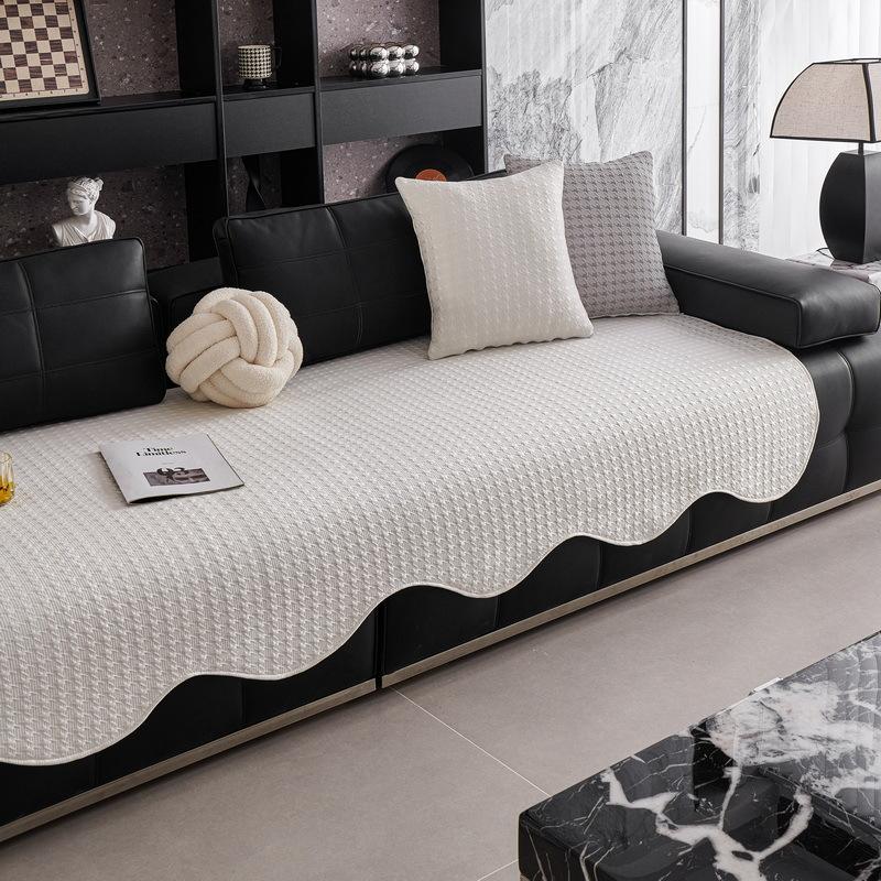 New Summer Ice Silk Sofa Cover Pad Fixed Non-Slip Cool Mat Pad Special-Shaped Cool Doudou Sofa Cover Cloth