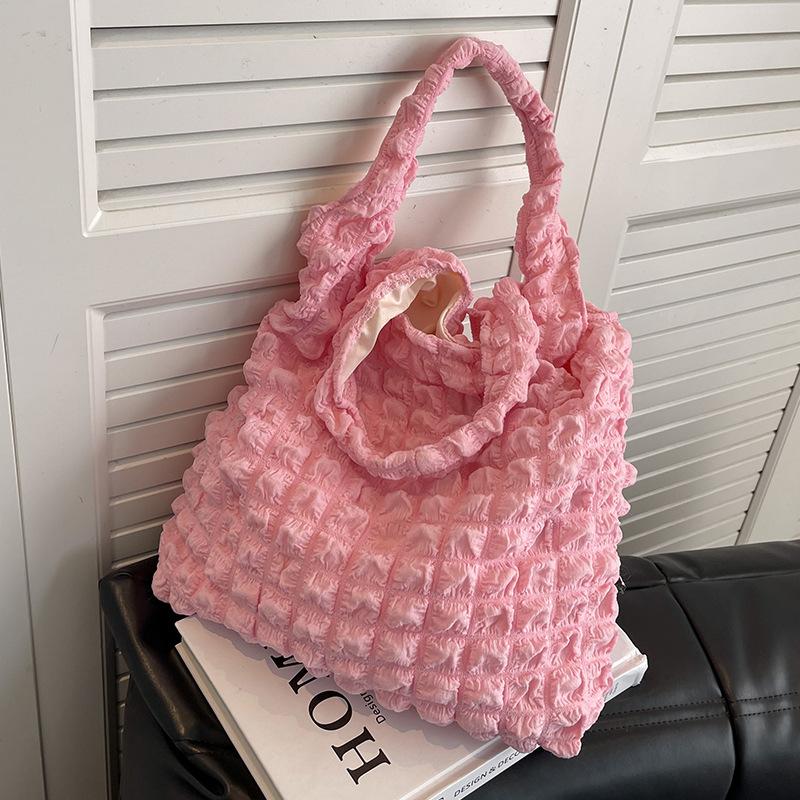 Сумка-облако для девочек Heart Folds Puff, женская, студенческая, через плечо, подмышечная сумка, большая вместимость, простая сумка