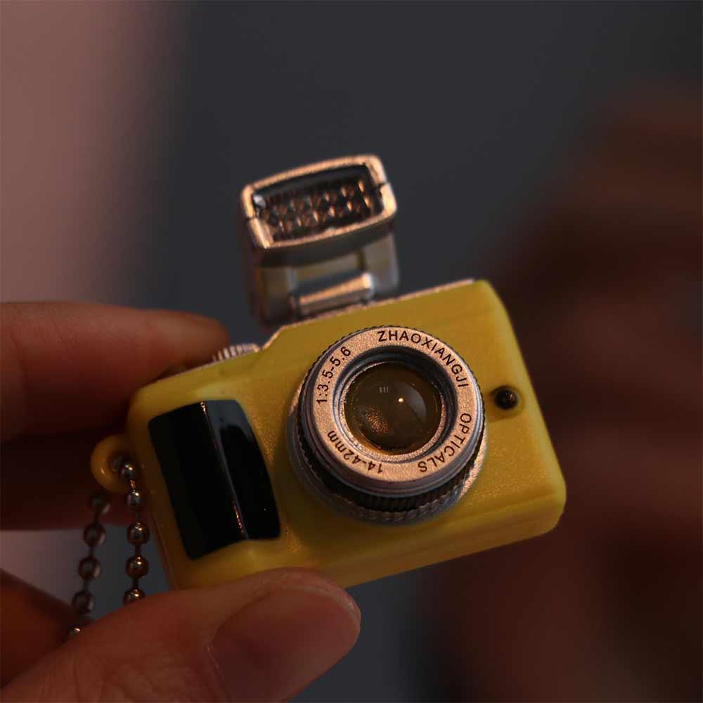 Plastic Camera Electric Luminous Key Chain Mini Camera Toy Led Keychains  Friends Birthday Gifts