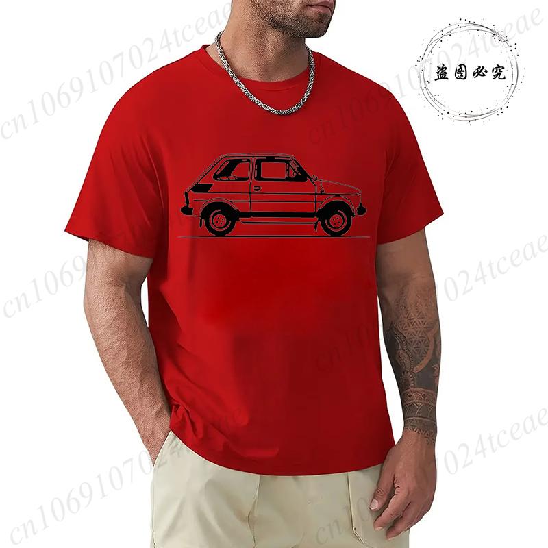 Brand Design T-Shirts Summer New Classic Old Car Print Man Fashion T-Shirts Mens Clothing Car Cartoon Tshirt Family T Shirts Top