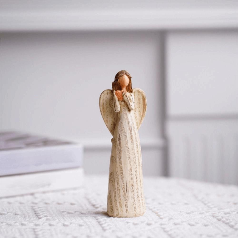 Handmade Angel Figure Statue Resin Modern Art Crafts Vintage Angel Sculpture Model Entrance
