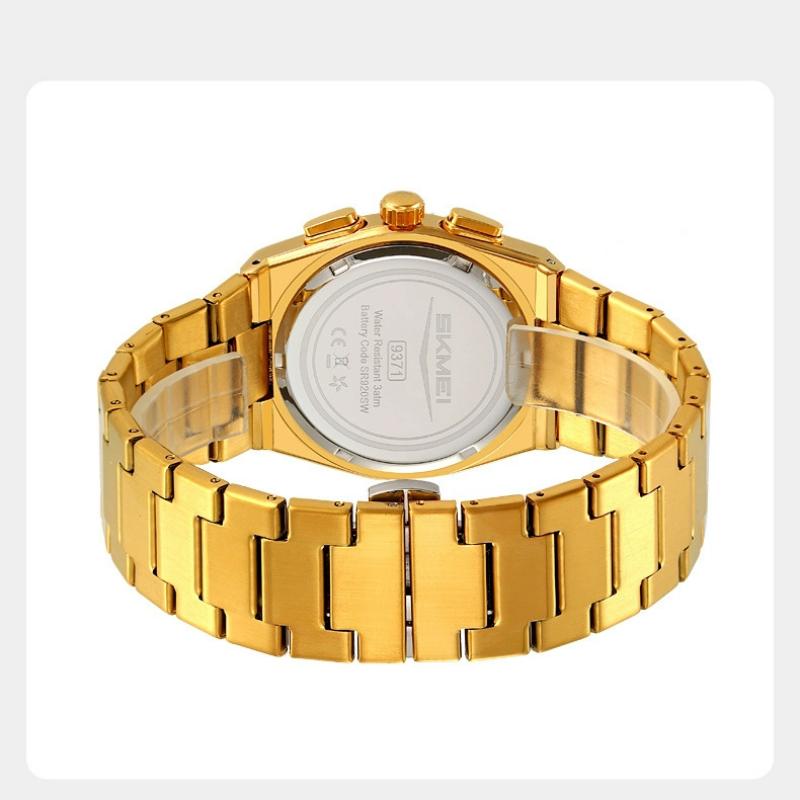 Skmei Роскошные мужские часы Водонепроницаемые Люминесцентные Хронограф Дата Часы из нержавеющей стали для мужчин Кварцевые Военные мужские часы