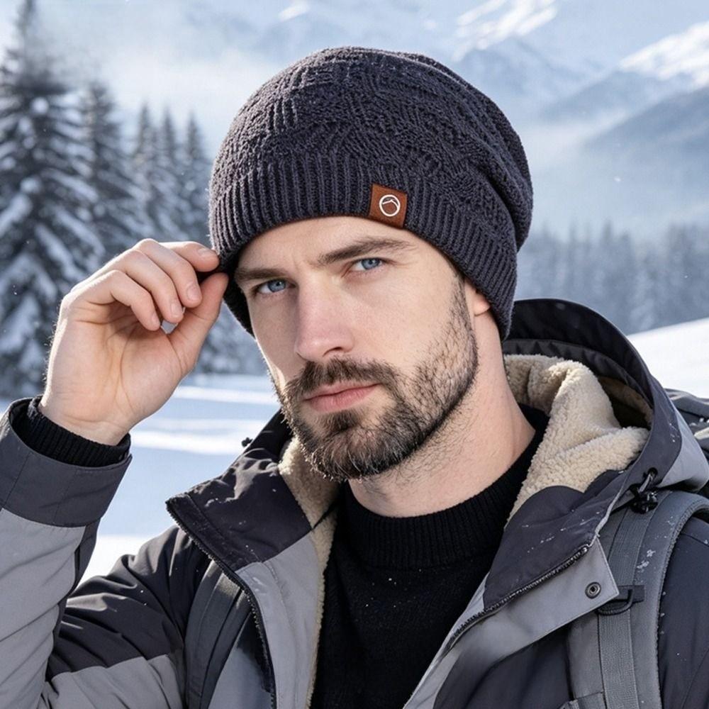 Ear Protection Warm Beanie Hat Windproof Fleece Lined Knitted Cap Fashion Knit Beanie Camping