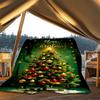 1pc Christmas Tree Decorations Outdoor Flannel Blanket , Machine Washable Perfect Gift for Birthday , Holiday Travel Accessory , Durable Material