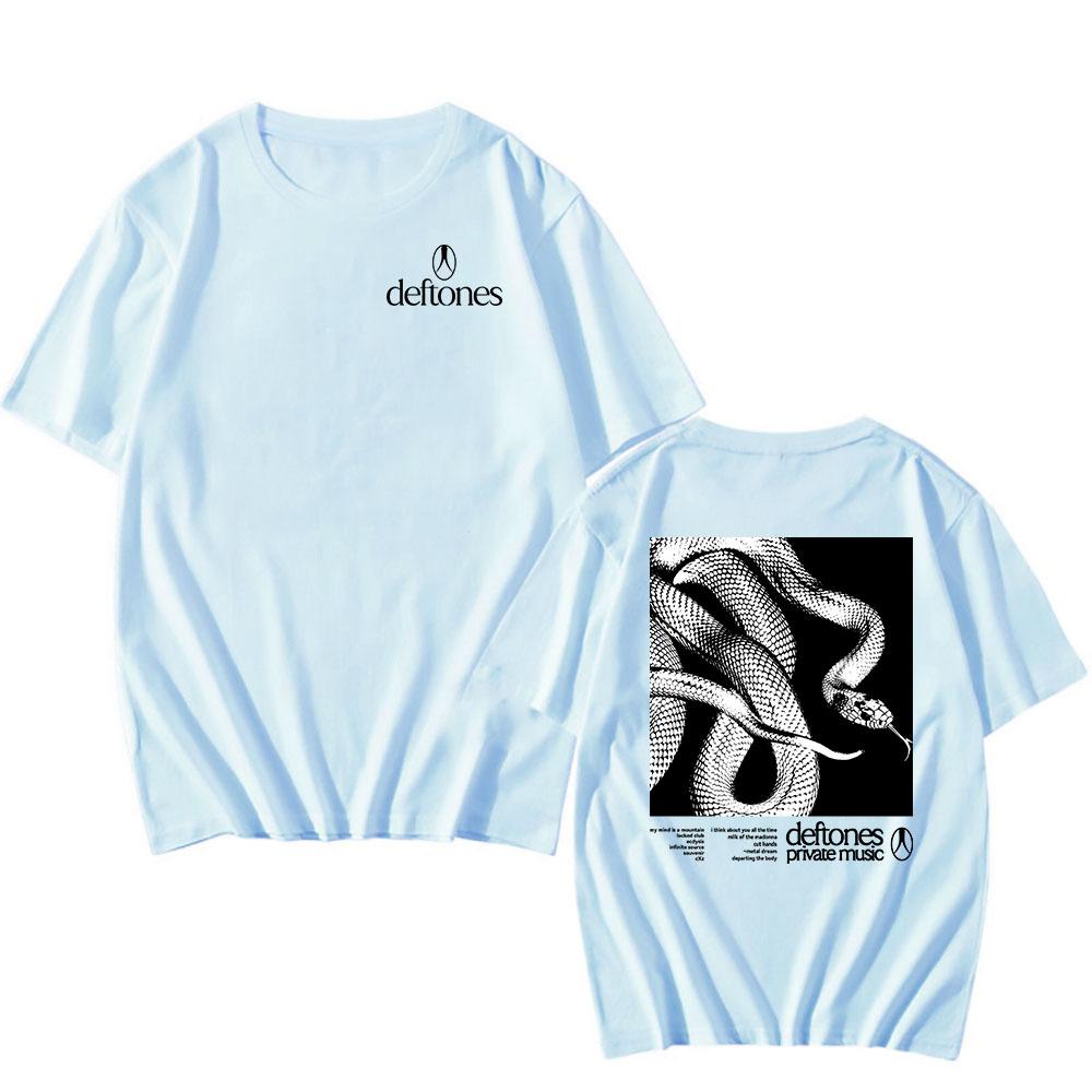 Унисекс хлопковая футболка с графикой змеи Deftones - Повседневная с коротким рукавом стандартной посадки