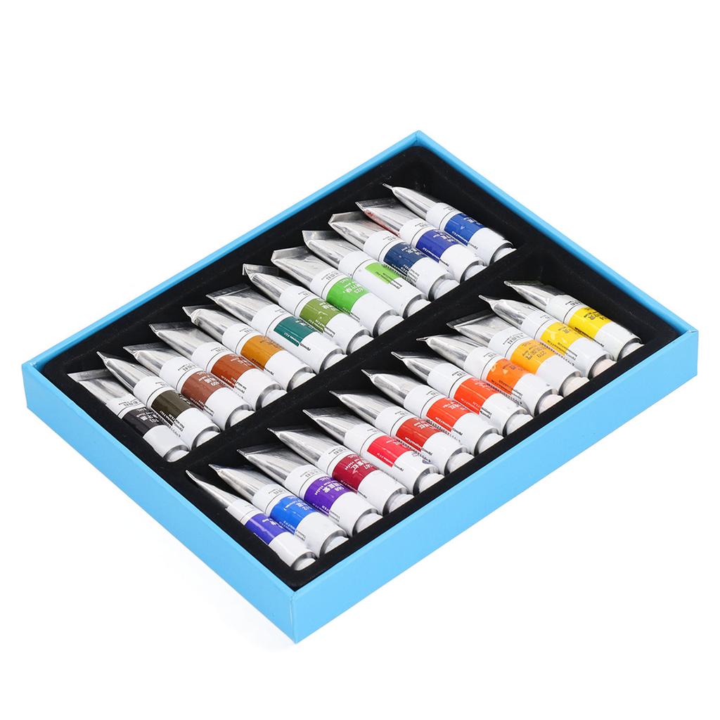 Набор акварельных красок в тюбиках 5 мл, прозрачный пигмент, быстросохнущий, многоразовый, легко смешивается, высокая насыщенность