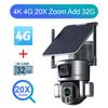 LS VISION 8MP 20X Optical Zoom 4G Solar Camera Dual Screen Wireless Outdoor 4K WiFi PTZ Human Auto Tracking Surveillance Cameras