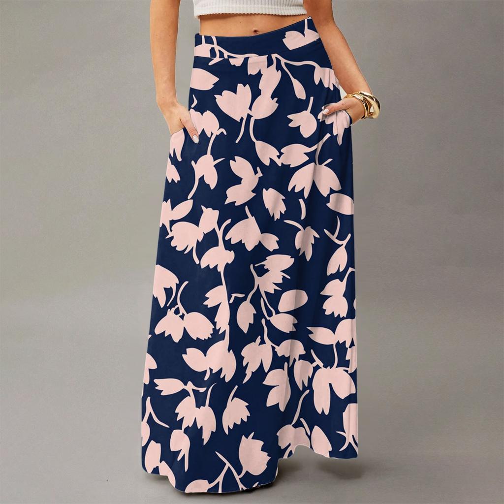 Женское летящее платье макси обычное повседневное летнее с цветочным принтом в богемном стиле юбка