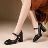 Туфли на толстом каблуке в стиле ретро с квадратным носком Jane для модных весенних женщин с мелким носком