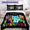 3pcs Custom Name Sprunki Bedding Set Duvet Cover Closure Includes 1 Duvet Cover & 2 Pillowcases, Soft and Comfortable for All Seasons.