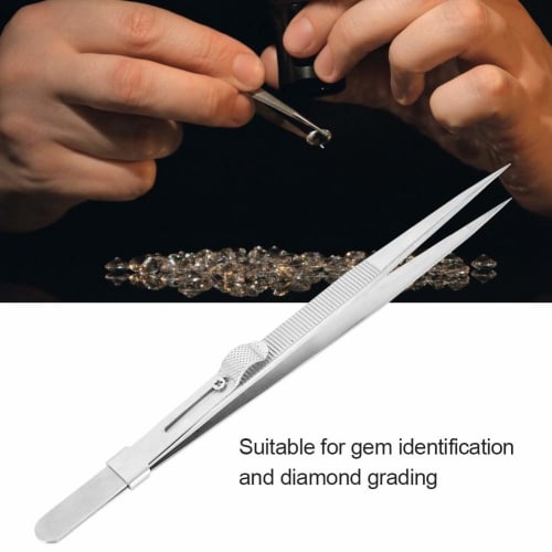 Jeweler's Tweezers, Tweezers for Jewelry, Jewelry Tweezers, Jewelry Tweezers with Locking Catch, Jewelry Making Craft Tool, Non-Slip Design, Adjustabl