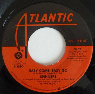 Спиннеры для 7-дюймовых пластинок Easy Come Easy Go 3462 Atlantic 1977 США SoulFunk Б/у