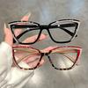 Anti Blue Light Cat Eye Irregular Flat Mirror Retro Fashion Personalized Splicing Color Trend Multifunctional Sunglasses
