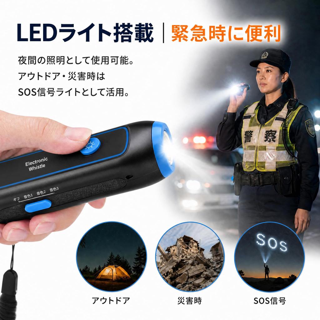 XIXIAN 120-150dB Electronic Whistle Handheld Electric Whistle with Strap SOS